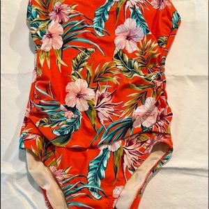 orange floral one piece (full coverage)